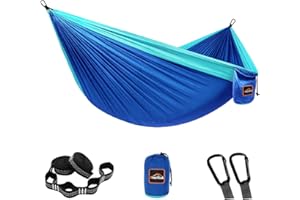 AnorTrek Camping Hammock, hamac de Voyage en Nylon Super léger et Portable avec Deux Sangles d'arbre, pour Le Camping, la randonnée et Le Sac à Dos