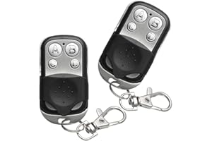 CJBIN Garage Door Remote Control Fob, 2 Pcs 433mhz Remote Control Key Fob, Universal Garage Door Opener Remote, Garage Remote Control, Garage Fob Keys for Car Garage Door Gate, Apply to 433mhz, Black