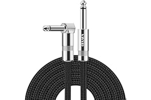 Sovvid Gitarrenkabel, 3m Instrumentenkabel E-Gitarrenkabel Gitarrenverstärkerkabel für Bassgitarrentastatur, 1/4 Zoll Kabel rechtwinklig (Schwarz)