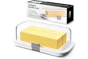 Pisol Burriera, per 250 g di burro, Grande Portaburro con Coperchio per Piano di Lavoro e Frigorifero, Ripiano Porta del Frigorifero, Portaburro Ermetico per Burro Europeo/Kerrygold/Burro Francese