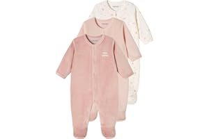 VERTBAUDETLot de 3 Pyjamas bébé Mixte en Velours Ouverture Naissance