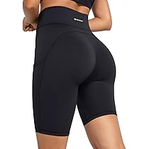 Pantaloncini Corti Donna Sportivi - Vita Alta, Leggins Push Up Per Ciclismo E Yoga