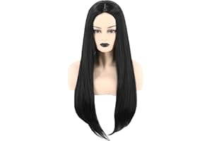 Topcosplay 26 inch Lange Schwarz Gerade Perücke für Frauen Cher Perücke Halloween Cosplay Synthetische Perücken (Schwarz)