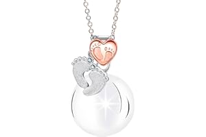 MAMIJUX Appelle anges maman idée cadeau grossesse collier femme rappel des anges chaîne acier, CENTRALEPIEDINI, Acier inoxydable, Non applicable.