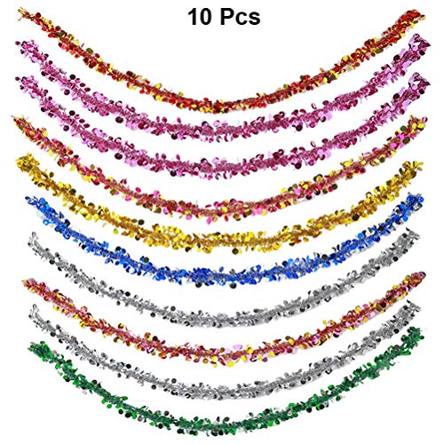Preisvergleich Produktbild Toyvian Festoon Garland Weihnachten metallische Funkelnde Festival Hängedekoration für Weihnachten Geburtstag Dekor 10er (zufällige Farbe) - 2M