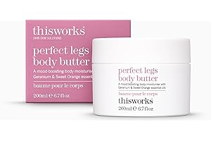 This Works Perfect Legs Body Butter, 200 ml - Body Lotion with Mood-Boosting Geranium and Orange Essential Oils - Nourishing Body Moisturiser with Shea Butter and Hyaluronic Acid for a Hydrating Glow