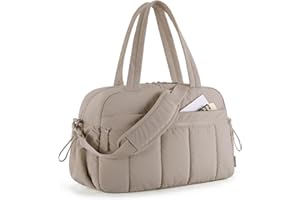 BAGSMART Sac de Voyage 42x19x30 pour Easyjet,Bagage Cabine,Sac de Weekend Imperméable Gonflé pour Avion,Sport,Gym,Léger Voyage avec Compartiment Humide en PVC,Camel
