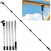 Velicber Telescopic Rod for Blinds and Ceiling Windows, 186 cm Telescopic Rod Designed to Control Skylights, Telescoping Stic