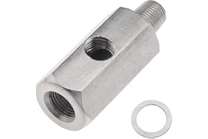 Be In Your Mind 1/8 NPT Tee Connector Adapter, DIY Connecting Turbo Oil Line Pressure Sendor- Stainless Steel