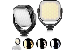 UURIG VL66 Luz de Video LED Temperatura de Color Luz de Cámara Luz de Bolsillo Compacta Giratoria de 360 ° con luz Suave Compatible con Sony/dji OM 4 / Todas Las DSLR Carga USB C