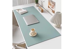 MOZZEILEE Tapete de escritorio, protector de mesa de piel sintética, antideslizante, tapete de escritorio para computadora de oficina, impermeable, grande, para juegos, trabajo, hogar, escuela (azul, 100 x 60
