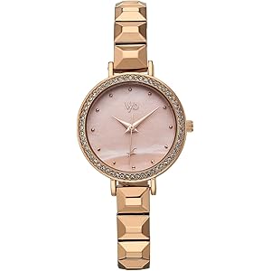Fastrack Vyb Enigma Quartz Analog Peach Blush Dial Rose Gold Alloy Strap Watch for Women - FV60050WM02W