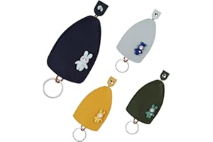 AfitLulu 4 Pieces Car Key Case Creative Pull Out Style Key Bag for Women and Men, PU Leather Key Sleeve Car Key Holder Fashionable Key Pouch for House Keys, Car Key Holders for Handbags