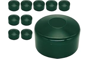 SKIR'CO (10 pz) tappi per pali di recinzione, tappi rotondi in plastica verde 60 mm per pali di recinzione rotondi, coperture per pali di recinzione, verde muschio RAL 6005