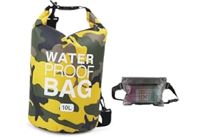 Idefair Borsa Impermeabile a Secco, Zaino da Spiaggia Galleggiante Borsa da Viaggio Leggero a Secco per la Spiaggia, Canottaggio, Pesca, Kayak, Nuoto, Rafting, Camping 5L 10L 15L 20L 30L