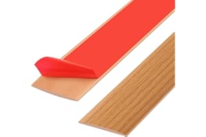 ZTOWOTO Tira de umbral de PVC de 200cm, tiras de transición de piso, tiras de cubierta de piso laminado, tira divisoria de puerta de piso autoadhesiva (4cm, grano de madera amarillo)