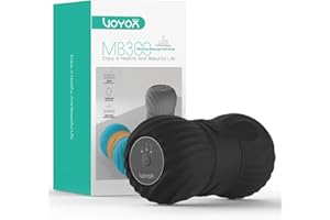VOYOR-HEALTH Palla Massaggio Arachidi Vibrante, Massaggio Pilates con Doppia Palla per Sollievo Muscolare Dolorante, Elettrico Massaggio Del Punto di Innesco, Casa, Yoga, Fitness MB300, Nero