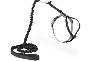 PetSafe Come With Me Kitty sele och bungee-koppel, sele för katter, liten, svart