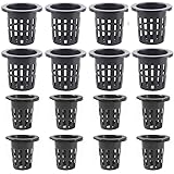 40 Stück Garten-Netzbecher, Kunststoff Hydrokultur-Netz-Töpfe, Garten Schlitz-Mesh-Becher, robuste Pflanzen-Töpfe, runder Eim