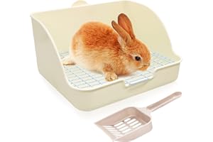HYLYUN Bac à Litière pour Lapin avec Pelle Facile à Nettoyer, pour Apprendre à Utiliser la Toilette, pour Petits Animaux, Lapine, Cochons d'Inde, Furets
