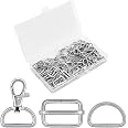 Kit 30 Pièces Boucles Et Mousquetons Pour Sac - Tailles 25mm Et 32mm, Boîte De Rangement Incluse