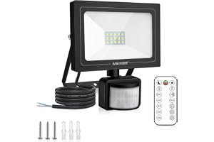 MEIKEE 15W LED-strålkastare med rörelsedetektor utomhus 150-1200 LM 6500K kall vit IP66 vattentät med fjärrkontroll timing-fu