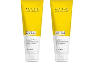 Acure Organics Brightening Facial Scrub Argan Oil Natural Exfoliator, 4 oz (P.