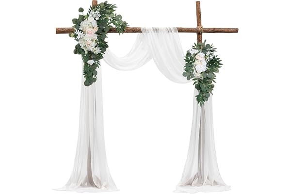 VEVOR Konstgjort blomset för bröllopsbåge med 2 blombuketter, 2 genomskinliga gardiner, för ceremonier, festdekoration, mottagningsbakgrund, evenemang