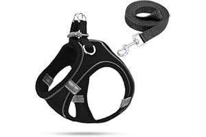 FIETODK Arnes Perro Pequeño,Arnés Perro Pequeño,Arnés Antitirones para Perros,Arnes para Perros(Negro,XS)