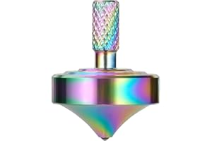 LOQATIDIS Trottola in metallo di precisione, equilibrio perfetto, tempo di rotazione di lunga durata che supera facilmente i 10 minuti, giocattoli da tavolo EDC portatili (Iridescente Stile 3)