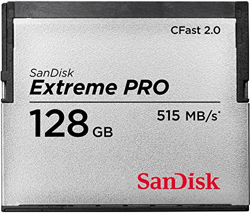 Sandisk Extreme Pro CFast 2.0 Memory Card, 128 GB, Silver