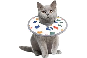 LOS ANDES Cat Recovery Collar, Adjustable Cat Protective Collar Alternative After Surgery, Protect Cat Neck Cones to Stop Licking Wound, Lightweight Elizabethan Collar for Kitten,Puppy