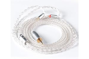 KINBOOFI KBEAR 8 Core Silver Plated Copper 2 Pin 4 Pole Balanced Replacement Earphone Cable, HiFi in Monitor Earbuds Upgraded TRRS Cable Extension Cord for AS10 ZST ZSR ZS10 ZS6 ZS7