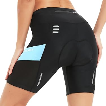 Pantaloncini Ciclismo Donna Imbottiti Con Imbottitura 4D E Tasche - Vita Alta Modellante Per Bici Da Strada - 2