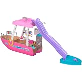 Barbie'nin R&uuml;ya Teknesi Havuzlu ve kaydıraklı Barbie'nin R&uuml;ya Botu oyun seti ve aksesuarlar HJV37