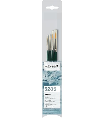 Da Vinci Série 35 Pinceau Tobolsky-Kolinsky 0/2 – Martre Rouge, Pointe Parfaite, Manche Hexagonal – Pour Peinture à L'Eau Et Détails