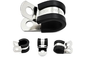 NZNSML 30 stycken P klämmor rörklämmor 16 mm rörklämma med gummiinsats | Kabelklämma med gummiinlägg rostfritt stål 304 klämmor P-klämmor kabelklämmor för skruvning för kabelrör