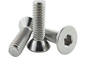 Fajoeda 20 Stück Senkkopfschrauben M6 edelstahl, M6 x 20mm Senkschraube mit Innensechskant Vollgewinde A2 -V2A Senkschraube Edelstahlschrauben Flachkopfschrauben Schrauben