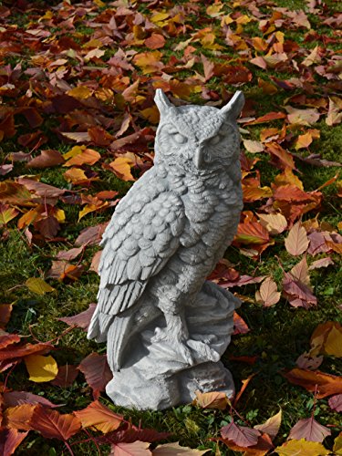 Lustige Eule Uhu Vogel aus Steinguss, frostfest - 4