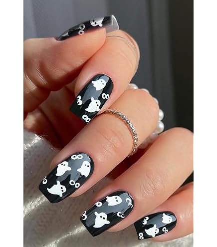 JMEOWIO Halloween-Nagelfolien – Selbstklebende Gel-Sticker Mit Gespenst-Motiven, UV-härtend