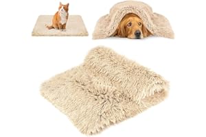 CHMMY Esponjosas Felpa Mantas para Camas para Perros Gatos Colchón Doble Lado Mantas para Mascotas Suave y Linda Cálido Manta Lavable Sofá de Colchón para Gatos Perros (Beige XL :100*120 cm)