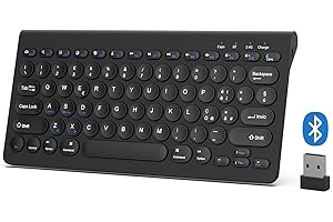 BQSS Tastiera iPad, Tastiera Bluetooth Ricaricabile, Per iPad 9/10 Generazione, iPad Air/Pro/Mini/Samsung tablet S9/Android e Window (Black)