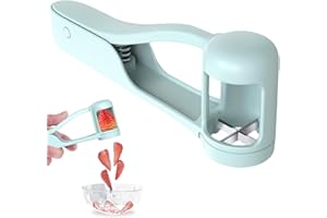 TRYWISE Grape Cutter for Toddlers,Fruit Slicer for Tomato Cherry Strawberry Olive,with Ergonomic Non-Slip Handle,Safe & Portable,Creative Small Tool Fruit Slicer,Stainless Steel Kitchen Gadget Fruit Slicer