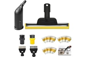 KRYVELLA 9 Stück Dampfreiniger Zubehör, Kompatibel mit Kärcher Dampfreiniger Zubehör SC1 SC2 SC3 SC4 SC5, Mundstück Düse, Rundbürste, Fugenbürsten, Fensterabzieher, Mikrofaser-Tuch