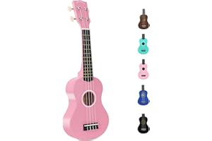 POMAIKAI Ukulele Soprano Set con Borsa, Uke Hawaii, Ukulele da 21 Pollici per Principianti, Adulti e Bambini (rosa)