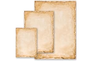 100 fogli di carta da lettera decorati Vecchia Carta Storia VINTAGE DIN A5 - Paper-Media