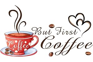 DRHOMEAM Adhesivo de pared para taza de café, vinilo para decoración del hogar, cocina, restaurante
