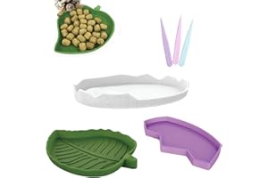 DHWEKU 3 Pezzi Ciotola per Acqua per Cibo Rettile, Mangiatoia Tartaruga Piatto, Ciotola Acqua Alimenti a Forma di Orma, Ciotola Acqua Alimenti a Forma di Foglie, Ciotola per Bere Piatta, per Rettile