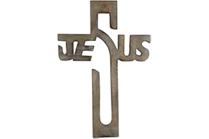 Ajuny Croce da Parete in Legno per Natale - Regali Religiosi Spirituali Cristiani - Con Gancio per Appendere Alla Parete o al Tavolo - Per la Chiesa, la Casa, la Stanza (15X10 pollici)