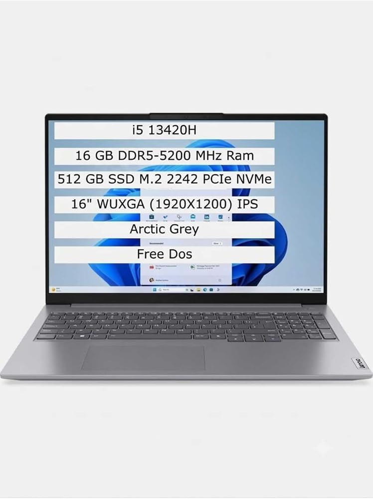 LENOVO ThinkBook 16 G9 IRL 21US000GTX i5-13420H 16GB 512GB SSD 16 WUXGA 1920x1200 FreeDos